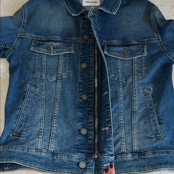 Zadig & Voltaire “Kase Heart” Denim Jacket Medium Blue Size M NWOT - Picture 8 of 14
